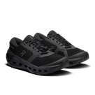 Men's On Running Cloudrunner 3. Black upper. Black midsole. Lateral view.