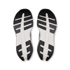 Men's On Running Cloudrunner 3. Black upper. White midsole. Bottom view.