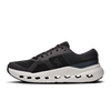 Men's On Running Cloudrunner 3. Black upper. White midsole. Medial view.