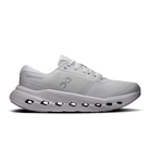 Men's On Running Cloudrunner 3. Light Grey upper. White midsole. Lateral view.