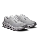 Men's On Running Cloudrunner 3. Light Grey upper. White midsole. Lateral view.