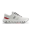 Men's On Running Cloudrunner 3. White upper. White midsole. Lateral view.