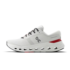 Men's On Running Cloudrunner 3. White upper. White midsole. Medial view.