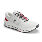 Men's On Running Cloudrunner 3. White upper. White midsole. Lateral view.