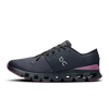 Women's On Running. Cloud X4. Dark Navy upper. Dark Navy midsole. Medial view.