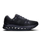 Women's On Cloudsurfer 2. Black upper. Black midsole. Lateral view.