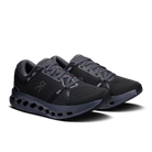 Women's On Cloudsurfer 2. Black upper. Black midsole. Lateral view.