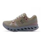 Women's On Cloudsurfer 2. Beige upper. White midsole. Medial view.