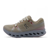 Women's On Cloudsurfer 2. Beige upper. White midsole. Medial view.
