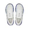 Women's On Cloudsurfer 2. White upper. Blue midsole. Top view.