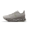 Women's On Running. Cloudsurfer Max. Light Grey upper. Grey midsole. Medial view.
