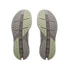 Women's On Running. Cloudsurfer Max. Light Grey upper. Grey midsole. Bottom view.