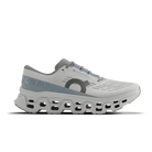 Women's On Running. Cloudmonster 3. White upper. White midsole. Lateral view.
