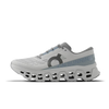 Women's On Running. Cloudmonster 3. White upper. White midsole. Medial view.