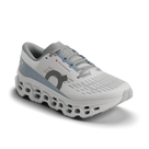 Women's On Running. Cloudmonster 3. White upper. White midsole. Lateral view.