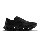 Women's On Running. Cloudmonster 3. Black upper. Black midsole. Lateral view.