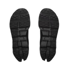Women's On Running. Cloudmonster 3. Black upper. Black midsole. Bottom view.