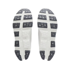 Women's On Running. Cloudmonster 3. Grey upper. Off White midsole. Bottom view.