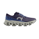 Women's On Running. Cloudmonster 3. Navy upper. Off White midsole. Lateral view.