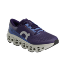 Women's On Running. Cloudmonster 3. Navy upper. Off White midsole. Lateral view.
