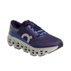 Women's On Running. Cloudmonster 3. Navy upper. Off White midsole. Lateral view.