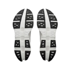 Women's On Running. Cloudmonster 3 Hyper. Black upper. White midsole. Bottom view.