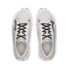 Women's On Running. Cloudmonster 3 Hyper. White upper. White midsole. Top view.