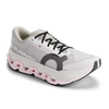 Women's On Running. Cloudmonster 3 Hyper. White upper. White midsole. Lateral view.
