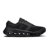 Women's On Running Cloudrunner 3. Black upper. Black midsole. Lateral view.
