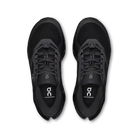 Women's On Running Cloudrunner 3. Black upper. Black midsole. Top view.