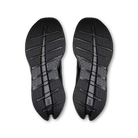 Women's On Running Cloudrunner 3. Black upper. Black midsole. Bottom view.