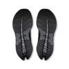 Women's On Running Cloudrunner 3. Black upper. Black midsole. Bottom view.