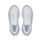 Women's On Running Cloudrunner 3. Light Grey upper. Light Blue midsole. Top view.