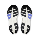 Women's On Running Cloudrunner 3. Light Grey upper. White midsole. Bottom view.