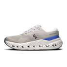 Women's On Running Cloudrunner 3. Light Grey upper. White midsole. Medial view.
