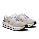 Women's On Running Cloudrunner 3. Light Grey upper. White midsole. Lateral view.