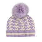 Mitchie's Matchings | Houndstooth Knitted Hat with Fox Fur Pom | Women's