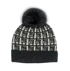 Mitchie's Matchings Tweed Knitted Hat with Fox Fur Pom Women's
