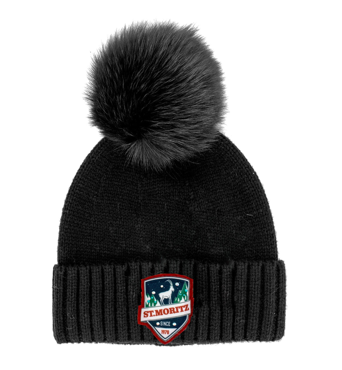 Mitchie's Matchings St. Moritz Beanie with Fox Fur Pompom