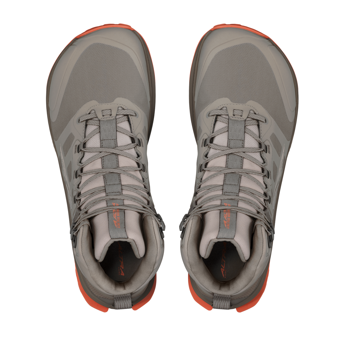 Men's Altra Lone Peak 9 Waterproof MID in Brown/Taupe, top view.