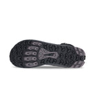 Men's Altra Lone Peak 9 Waterproof MID. Black/Gray upper. Gray midsole. Bottom view.