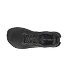 Women's Altra Lone Peak 9 in Black, top view.