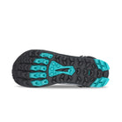 Women's Altra Lone Peak 9 Waterproof MID. Gray/Black upper. Black midsole. Bottom view.