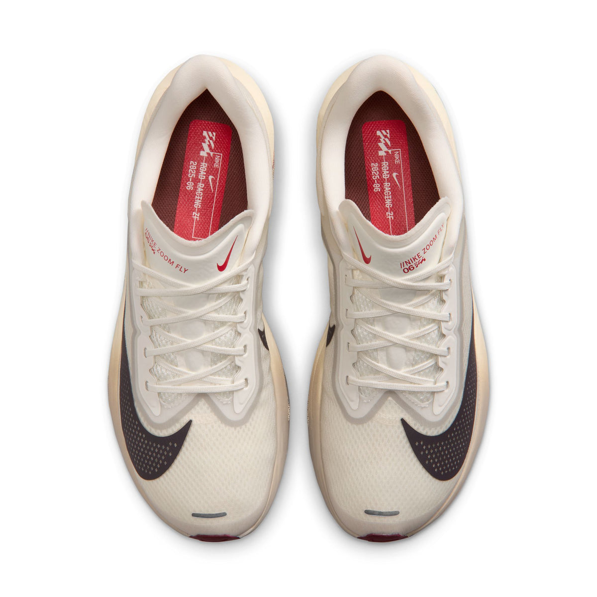 Men's Nike Zoom Fly 6. Light Grey upper. Grey midsole. Top view.