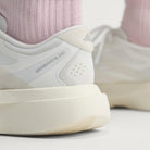 Adidas Adizero Evo SL Exo women's running shoe in Cloud White/Zero Metalic/Core White — heel and midsole detail