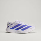 Adidas Adizero Evo SL EXO women's running shoe in Silver Dawn/Solar Purple/Frozen Purple — side profile