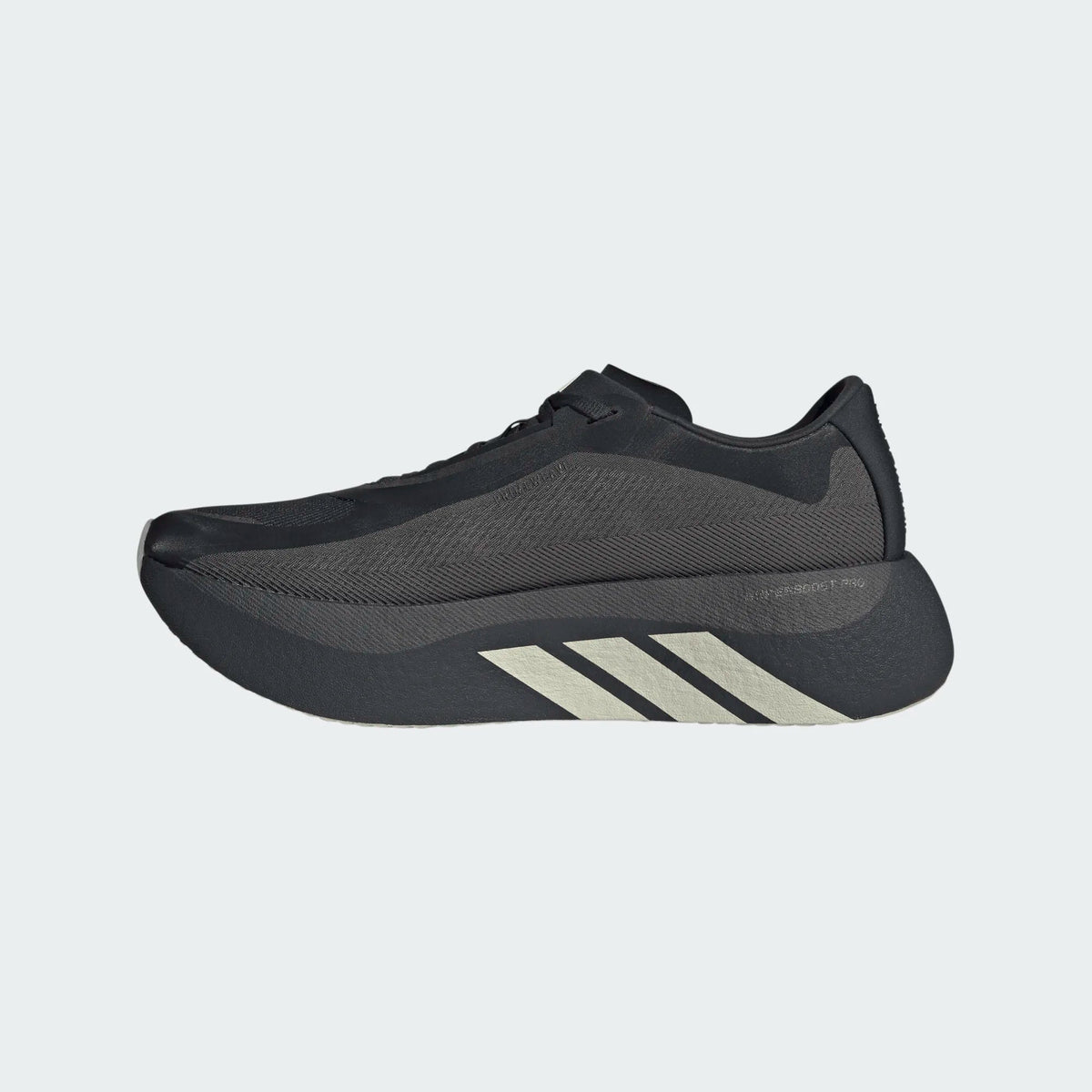 Adidas Hyperboost Edge men's shoes in Charcoal/Night Grey/Alumina — opposite side profile.