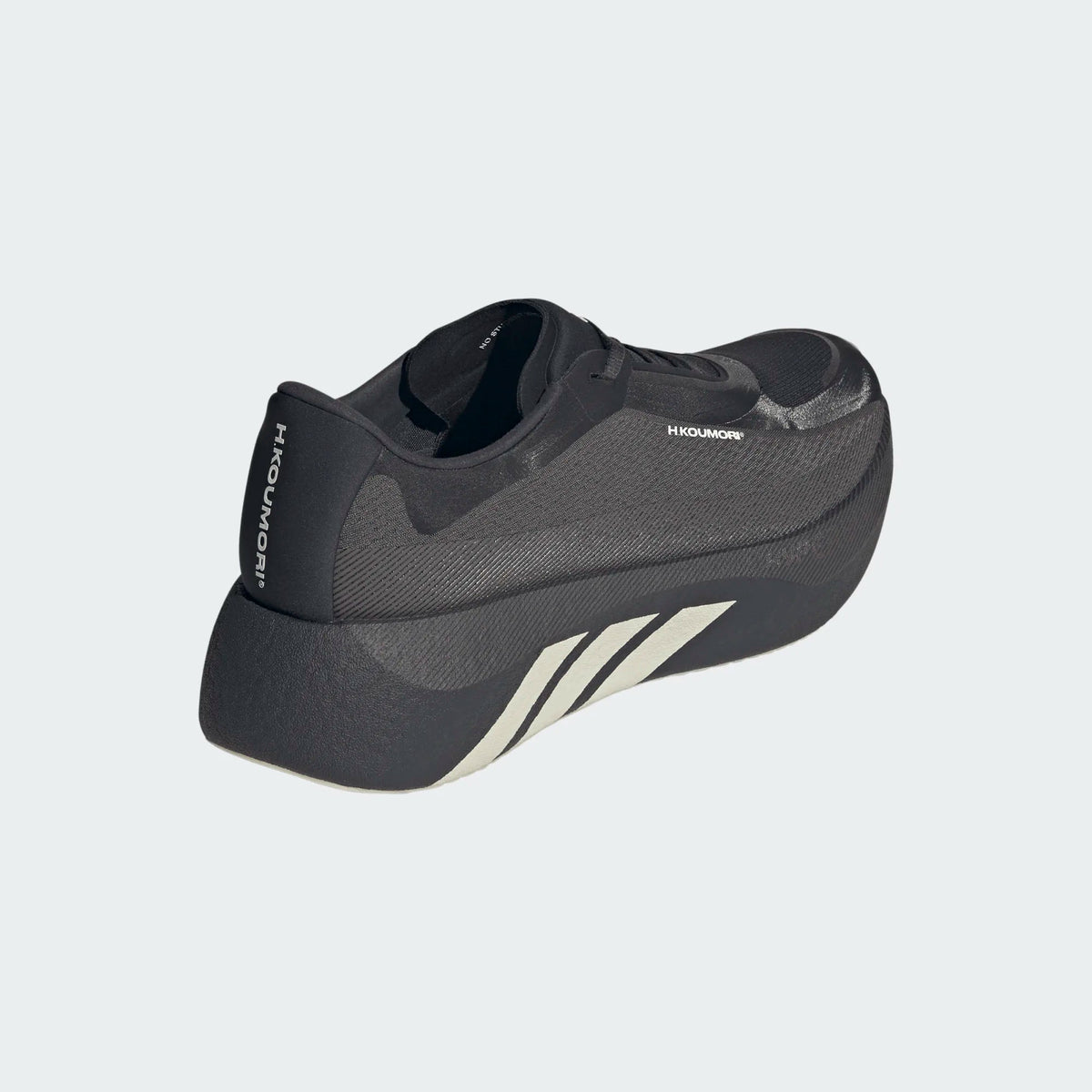 Adidas Hyperboost Edge men's shoes in Charcoal/Night Grey/Alumina — rear three-quarter view.