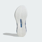 Adidas Hyperboost Edge men's running shoe in Cloud White/Equipment Blue/Zero Metallic — outsole view.