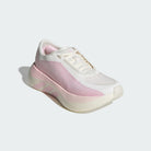 Adidas Hyperboost Edge women's running shoe in Off White/Clear Pink - front three-quarter view